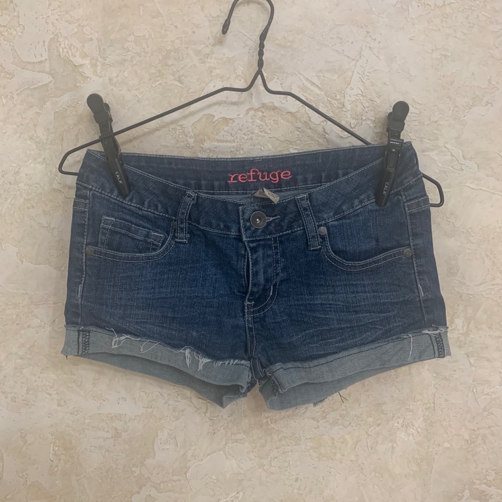 Refuge raw rolled hem denim shorts size 2